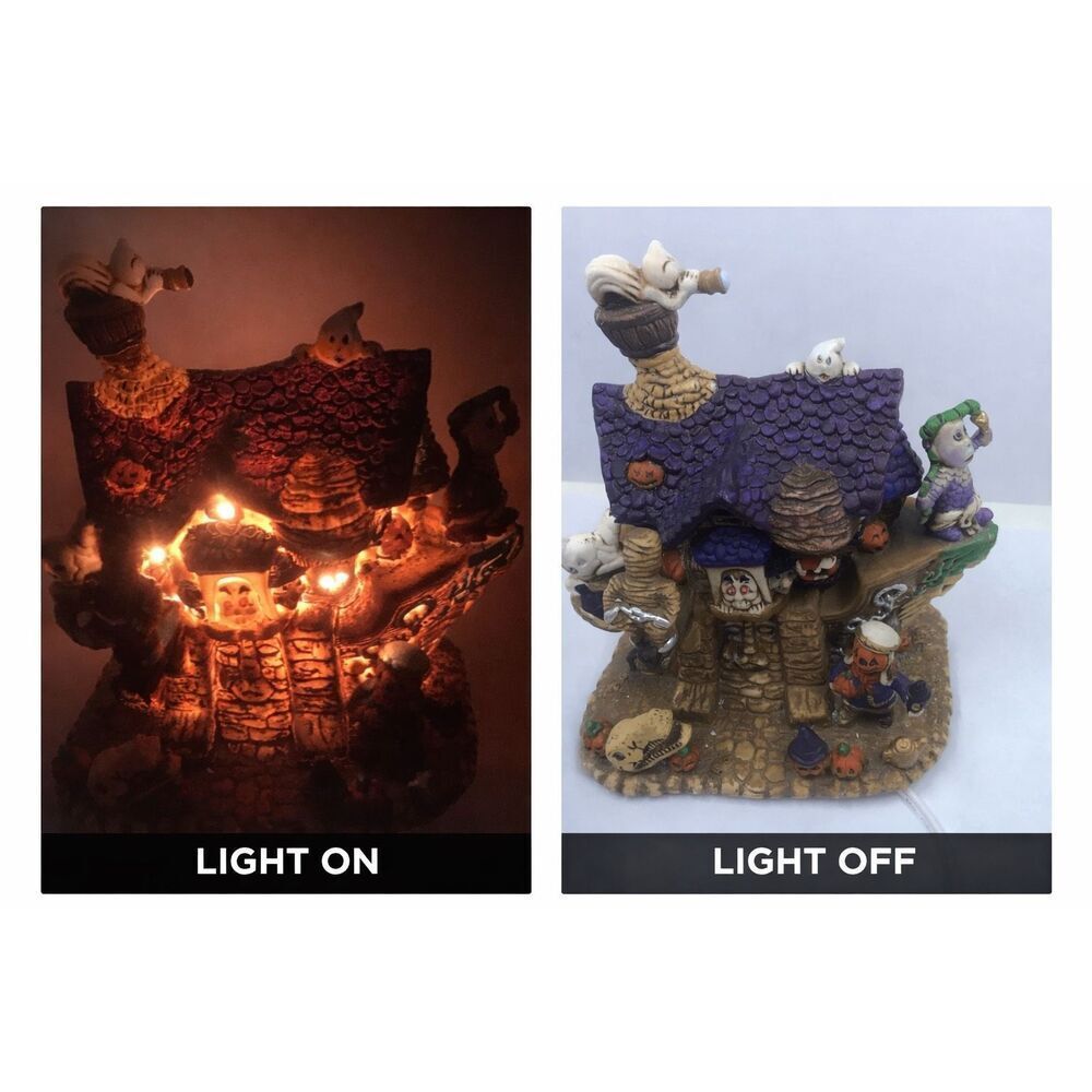 Halloween Village Spooky Hollow Haunted "Ghost Ship" Porcelain Lighted House